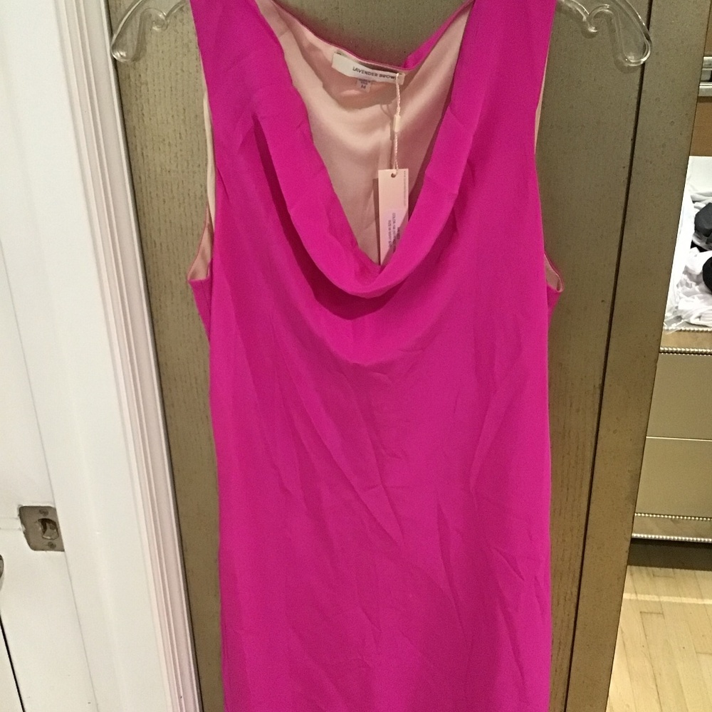 Lavender brown hot pink dress new with tags
